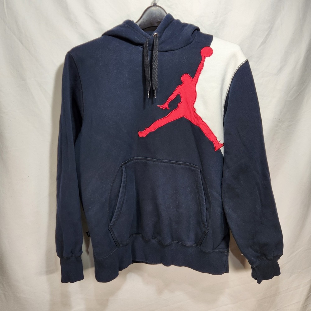 Vintage Nike Air Jordan Jumpman Pullover Hoodie Sweatshirt Size Medium Black/Red